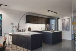 CGI interior of a luxury property showing kitchen